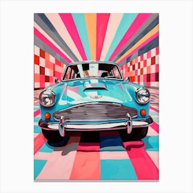 Retro Classic Car Pop Art Inspired Geometric Canvas Print