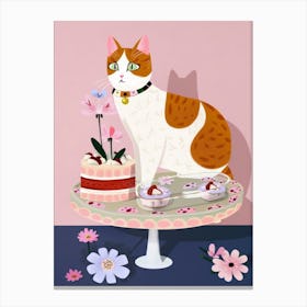 Cat And A Trifle Cake 7 Canvas Print