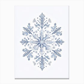 Intricate, Snowflakes, Pencil Illustration 1 Canvas Print