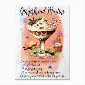 Gingerbread Martini 1 Canvas Print