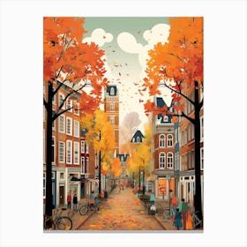 Amsterdam In Autumn Fall Travel Art 1 Canvas Print