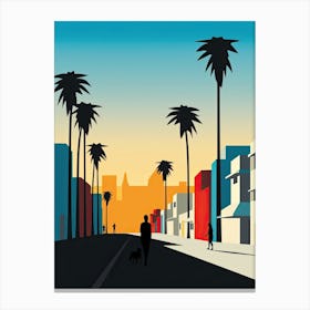 Venice Beach California, Usa, Bold Outlines 3 Canvas Print
