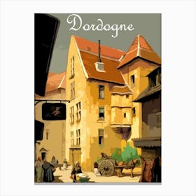 Dordogne, France, Travel Poster Canvas Print
