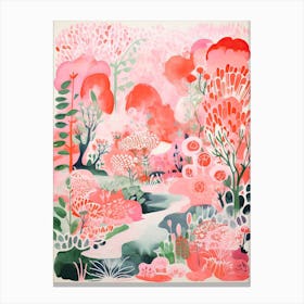 Kenrokuen Gardens Abstract Riso Style 3 Canvas Print