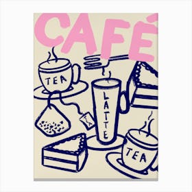 Cafe Illustration Canvas Print