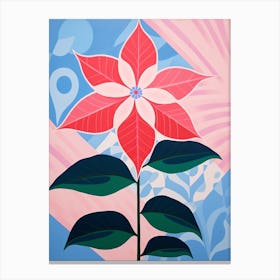 Poinsettia 1 Hilma Af Klint Inspired Pastel Flower Painting Canvas Print