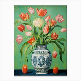 Flowers In A Vase Still Life Painting Tulips 6 Canvas Print