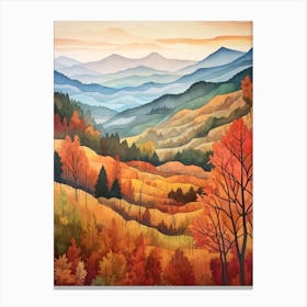 Autumn National Park Painting Great Smoky Mountains National Park Usa 2 Canvas Print