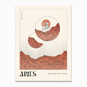 Aries Star Sign Zodiac Art Canvas Print