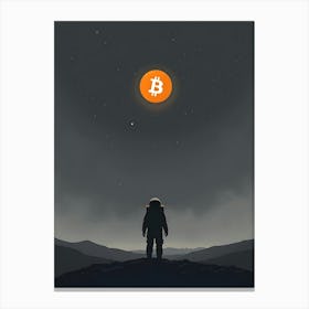 Bitcoin In Space Canvas Print