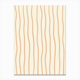 Beige Striped Wallpaper Canvas Print