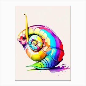 Full Body Snail Watercolur  Pop Art Canvas Print