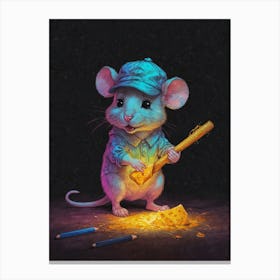 Mouse With A Bat Canvas Print