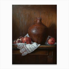 Still life with clay vessel Canvas Print