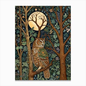 William Morris Owl In The Woods 3 Canvas Print