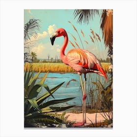 Greater Flamingo Camargue Provence France Tropical Illustration 9 Canvas Print