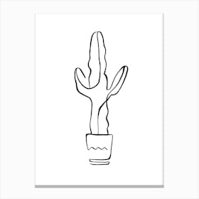 Minimal Cactus Plant Canvas Print