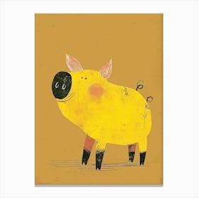 Yellow Pig 3 Canvas Print