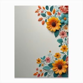 Floral Background With Flowers Canvas Print