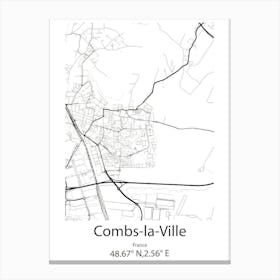 Combs La Ville,France Minimalist Map Canvas Print