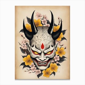 Floral Irezumi The Traditional Japanese Tattoo Hannya Mask (45) Canvas Print