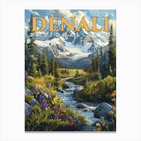 Denali's Majesty - A National Park Adventure Poster Canvas Print