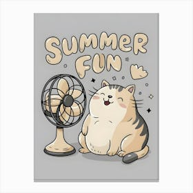 Summer Fun Cat Canvas Print