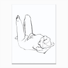 Figure Drawing Woman Laying Canvas Print