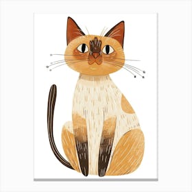 Tonkinese Cat Clipart Illustration 2 Canvas Print