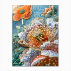 Embroidered Flowers 34 Canvas Print