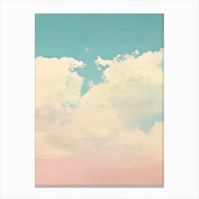 Cloud Wall Art Painting Pastel Pink Blue Sky Print Detail C Canvas Print