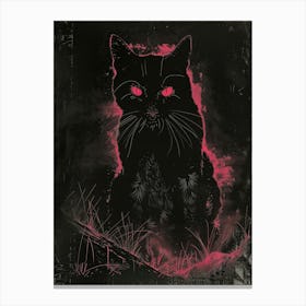 Black Cat With Red Eyes 2 Canvas Print