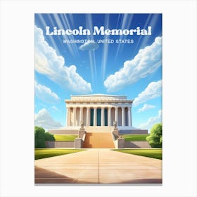 Lincoln Memorial Washington United States Monument Modern Travel Illustration Canvas Print