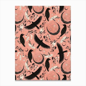 Raven Tarot Pink Canvas Print