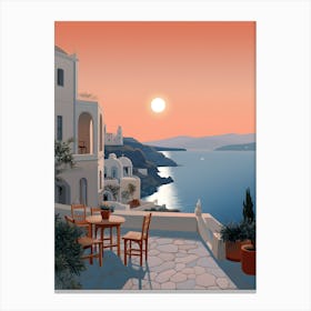 Sunset In Santorini Canvas Print