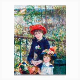 Two Sisters (On The Terrace) (1881), Pierre Auguste Renoir Canvas Print