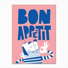 Mr Bon Appetit Pink Canvas Print