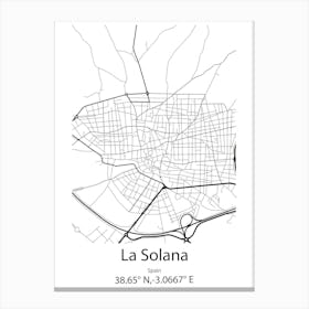 La Solana,Spain Minimalist Map Canvas Print