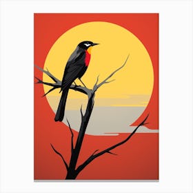 Bird Perching Minimalist 1 Canvas Print