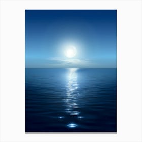 Full Moon Over The Ocean 3 Canvas Print