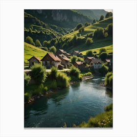 Village By The River 3 Canvas Print