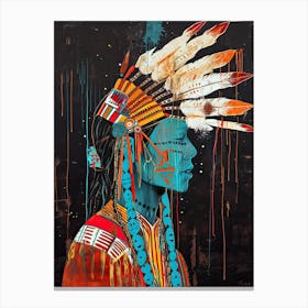 Wea Wonder; A Minimalist Vision ! Native American Art Canvas Print