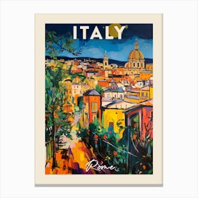 Rome Italy 4 Fauvist Painting Travel Poster Canvas Print