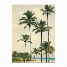 Bávaro Beach Dominican Republic Vintage Canvas Print