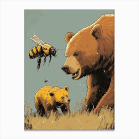 Africanized Honey Bee Storybook Illustration 5 Canvas Print