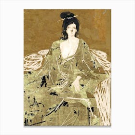 Oriental Lady In Gold Canvas Print