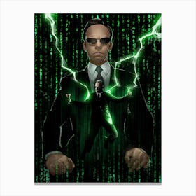 Matrix Agent Smith Lightning Canvas Print