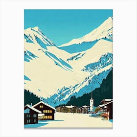 Verbier, Switzerland Midcentury Vintage Skiing Poster Canvas Print