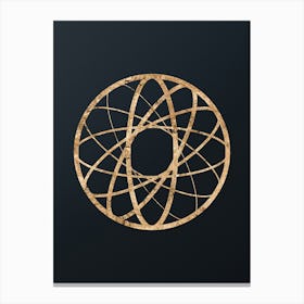 Abstract Geometric Gold Glyph on Dark Teal n.0016 Canvas Print