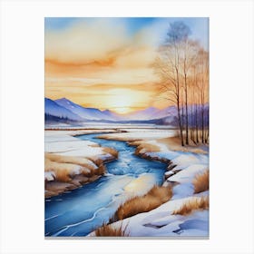 Sunset By The River 3 Canvas Print